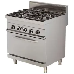 4-Flammen-Gaskochfeld mit Backofen 4x6 kW - 800×700×900