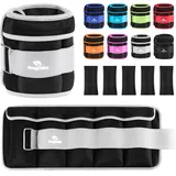 Fragraim Gewichtsmanschetten, Verstellbares Gewichte für Beine und Arme, 0,15 kg-0,75 kg (pro Knöchel)/0,3 kg-1,5 kg (pro Paar), (2er Packungen), Handgelenk Gewichte, Knöchelgewicht - Grau