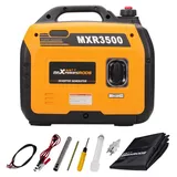 Tragbarer Stromerzeuger - Inverter Generator 3500 W - Benzin - Leise Laufgeräusche - Leicht 22 kg - Für Wohnmobil Camping und Haushalt - Schwarz