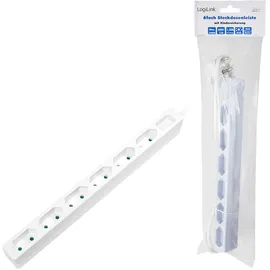 Logilink Steckdosenleiste 6-fach 1,50 m Weiß 1 St.