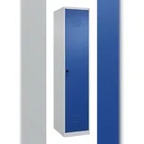 C+P Spind Classic PLUS, 1 Abteil, HxBxT 185x40x50cm, Sicherheitsdrehriegel, Hellgrau/Enzianblau von PROREGAL
