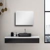 Spiegelschrank Aluminio Vegas 70x50 cm - Spiegelschrank Bad mit Beleuchtung - hochwertiger Aluminiumkorpus - Badezimmerspiegelschrank mit neutral weißer Lichtfarbe