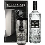 Three Sixty Vodka 37,5% Vol. 0,7l in Geschenkbox mit Glas