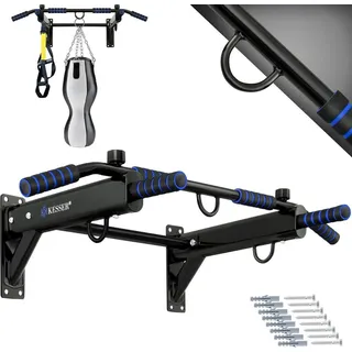 Kesser KESSER® 4in1 Klimmzugstange zur Wandmontage rutschfesten Griffen zusätzliche Funktion für Seile Ringe und Boxsäcke mit verschiedenen Griffpositionen sicher & stabil Pull Up Bar für zuhause