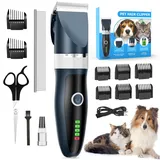 ETROBOT Leise Hundeschermaschine Set, Profi Schermaschine Hund Katze,langhaar katzenrasierer für langhaarkatzen,IPX7 Wasserdichtes Elektrische Hundetrimmer für Dickes, Langes und Lockiges Tierhaare