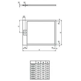 Ideal Standard Ultra Flat S i.life Rechteck-Brausewanne, 1000x700x30mm, T5240FV,