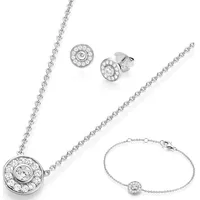 Giorgio Martello Milano Kette 3-teiliges Zirkonia Schmuckset, Silber 925 Schmuck-Set Silber Damen