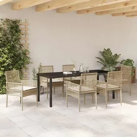 vidaXL Garten Essgruppe 7-tlg. Beige