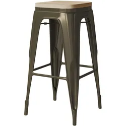 2er-Set Tolix Barhocker | Rost Matt | Metall | Industrial Barstuhl, Industrie Barhocker