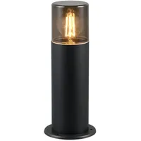 MeineWunschleuchte - led Sockelleuchte Aluminium in Schwarz/Rauchfarbig, Höhe 30cm