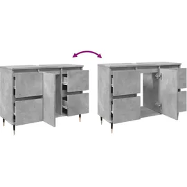 vidaXL Badschrank Betongrau 80x33x60 cm Holzwerkstoff