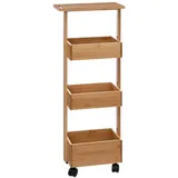 5five simply smart 5five - beistelltisch mit 4 ebenen auf bambusrollen