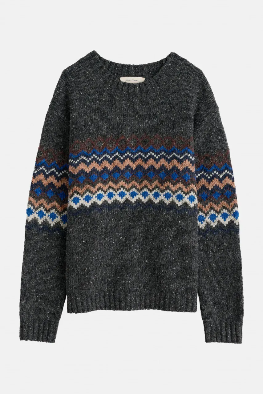 Seasalt Cornwall Pullover Golden Light Damen Grau Blau Braun Fairisle Grafisch