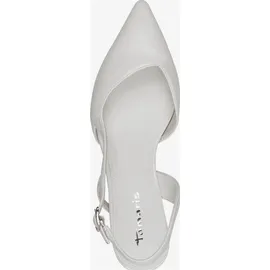 TAMARIS Damen Sling Pump mit Stilettoabsatz, weiß, 39 EU