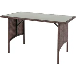 Mendler Poly-Rattan Esstisch HWC-G16, Esszimmertisch Gartentisch Tisch, Gastronomie 112x60cm ~ braun