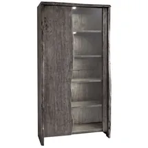 Massivmoebel24 Vitrine Akazie 105 x 45 x 204 cm Grau