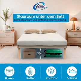 Coemo Bettgestell mit Lattenrost Pyxis Massivholz Buche 100x200 cm