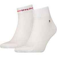 2er Pack TOMMY HILFIGER Stripe Quarter Socken Herren 001 - white 39-42