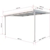 Gutta Terrassendach Premium 410 x 306 cm weiß/polycarbonat opal weiß