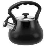 Promis Wasserkocher 3,0 L, ANDREA, mattschwarz, schwarzer Griff - Schwarz Edelstahl 3