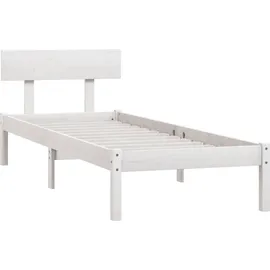 vidaXL Massivholzbett 90 x 200 cm Weiß