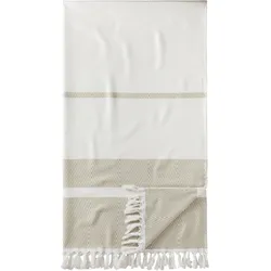 Hamamtuch EGERIA "Pestemal Herri", beige (sand), B:100cm L:180cm, Hamam Frottier, Obermaterial: 100% Baumwolle, Handtücher (Packung), 100x180 cm, mit Muster & Fransen, ideal als Strandtuch