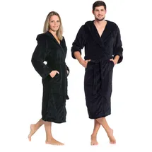 ZOLLNER Bademantel Unisex Schwarz XXL