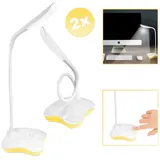 EAXUS 2in1 LED Schreibtischlampe Weiß 2 St.