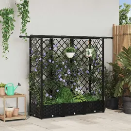vidaXL Hochbeet mit Rankgitter und Dach 164 x 40 x 123 cm Schwarz