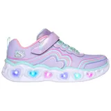 SKECHERS Sneaker »HEART LIGHTS«, Freizeitschuh, Klettschuh, Blinkschuh mit buntem Regenbogen Stitching, Gr. 34, fliederfarben, , 71629000-34