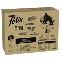 Felix Fantastic Cat Food Auswahl an Geschmacksrichtungen in Gelee 160x85g