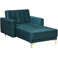 Chaiselongue ABERDEEN Samtstoff Blaugrün