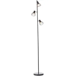 BRILLIANT Lampe, Blacky Standleuchte 3flg schwarz matt, 3x D45, E14, 25W, Mit Fußschalter
