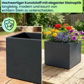 ethick Blumentopf Quadratisch 38 38 x 38 x 31 cm Anthrazit