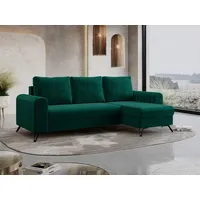 MKS MEBLE Ecksofa - L-Form Sofa mit Schlaffunktion - Wohnlandschaft L Form, Ecksofa mit Schlaffunktion und Bettkasten, Schlafsofa mit Bettkasten, Couch mit Schlaffunktion - Grün Axel