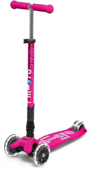 Scooter Maxi MICRO DELUXE foldable LED shock pink - MMD096