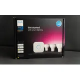 Philips by Signify PHILIPS Hue White & Col. Amb. GU10 Dreierpack inkl. Bridge Starter Set 2000 - 6500