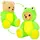 brubies Teddy Frosch 25 cm Grün/Gelb/Beige/Hellbraun