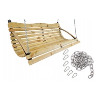 QLS Handels Hollywoodschaukel Hängeschaukel Gartenmöbel Schaukelbank aus Holz ideal für jedes Schaukellgestell (150 x 50 cm + Kette), Braun