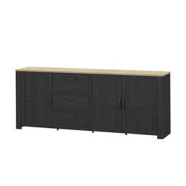 Möbel Kraft Sideboard 220 x 87 x 42 cm Weiß