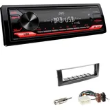 EHO JVC KD-X182DB 1-DIN Media Autoradio AUX-In USB DAB+ mit Einbauset für Mitsubishi Colt + Colt CZC Cabriolet