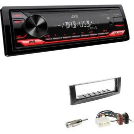 EHO JVC KD-X182DB 1-DIN Media Autoradio AUX-In USB DAB+ mit Einbauset für Mitsubishi Colt + Colt CZC Cabriolet