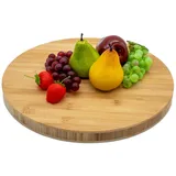 Spetebo Bambus Schneidebrett rund massiv ⌀ 40 cm - Küchenbrett aus FSC Holz lebensmittelecht - Servierbrett Holzbrett Servierplatte Küchen Arbeitsbrett Brettchen Schneideunterlage
