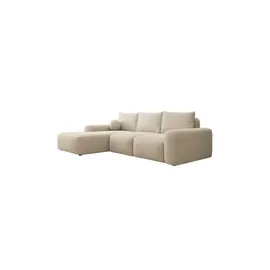 Selsey Eckcouch Chenille mit Schlaffunktion 2-Sitzer Beige