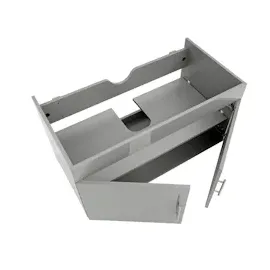 Mendler Waschbeckenunterschrank HWC-D16, Waschtischunterschrank Waschtisch Unterschrank Badmöbel, hochglanz 90cm ~ grau