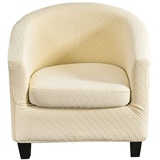 CHNSHOME Sesselbezüge 2 Stück Stretch Sesselhusse Sesselbezug Clubstuhlbezüge 1 Sitzer Tullsta Barstuhlbezug cocktailsessel Sesselbezug Beige