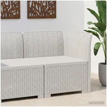 vidaXL 1-Sitzer Garten-Sofa Rattan-Look 0 x 0 x 0 cm Weiß
