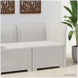 vidaXL 1-Sitzer Garten-Sofa Rattan-Look 0 x 0 x 0 cm Weiß