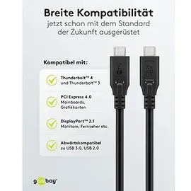 goobay USB4 Kabel 100W 0,5m schwarz