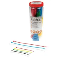 Perel NYLON-KABELBINDER-SET - VERSCHIEDENE FARBEN (300-tlg.)